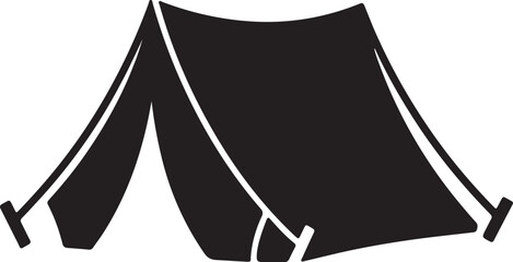 Minimalist tent camping silhouette icon