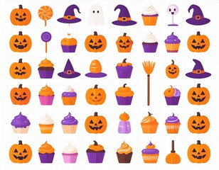 Halloween Icons and Decorations for Spooky Celebrations