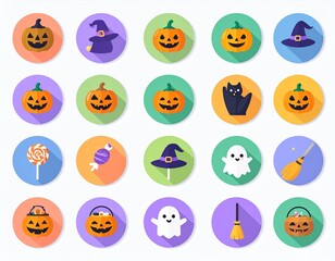 Spooky Halloween Emoji Icons Festive Pumpkins, Ghosts & More