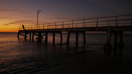 Obraz premium sunset at the pier Normanville 
