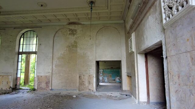The interior of the abandoned sanatorium Metallurgist, Tskaltubo, Georgia