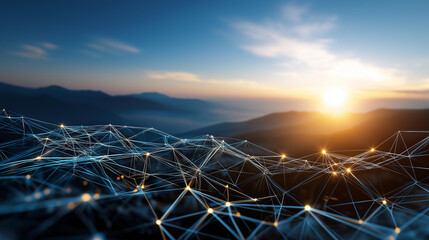 Abstract representation of limitless IT technology horizons with expanding networks no people visible IT horizons tech limits infinite tech expanding network technology