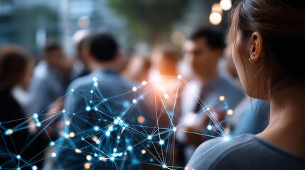 Abstract representation of metaverse connectivity with network nodes and avatars no people clearly visible metaverse network virtual connection avatar network digital society