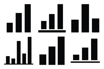 Obraz premium bar chart silhouette vector icon set. business related icon set