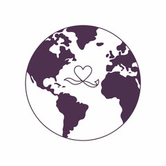 Tiny baby footprints, heart ribbon, caregiver hands, preemie support, awareness icons and solid color vector collection for World Prematurity Day