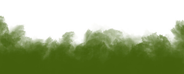 Olive Green dust smoke cloud particles isolated on PNG background. Olive Green smog dust explosion...