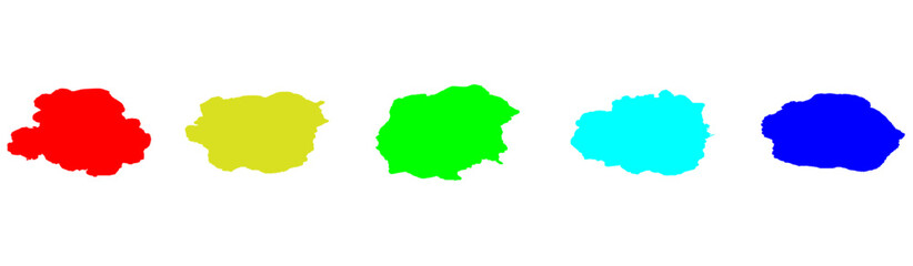 Set of abstract watercolor water splash on a white background. watercolor circles brash multicolored.  solid brushstroke, splash vector