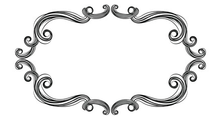 Elegant vintage ornate flourish frame with swirling decorative elements.