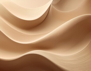 minimal abstract beige wave background with soft shadows perfect texture for luxury cosmetics branding spa skincare products packaging and modern design mockups