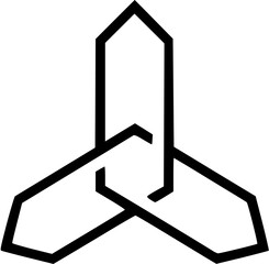 Interlocked Geometric Knot: Modern Minimalist Design