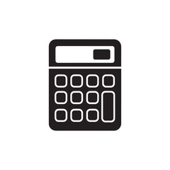 Black silhouette of a calculator icon on a white background Keywords: calculator, math