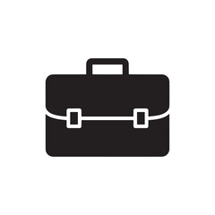 Black silhouette of a briefcase icon on a white background Keywords: briefcase, bag, luggage