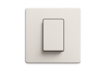 White light switch with toggle button on transparent background