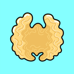 Walnut brain food concept cartoon illustration