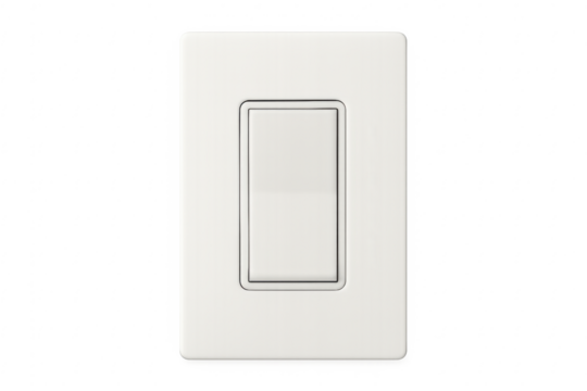 White plastic modern rocker wall light switch
