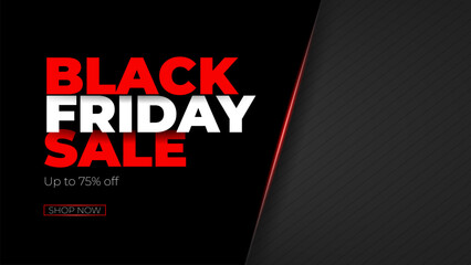 Obraz premium Minimalist Black Friday Sale Background with red light. Templates for Shopping and Promotion.