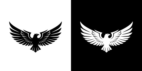 Obraz premium Black and white wing graphics on contrasting