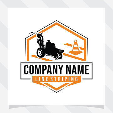 Seal coating, Lot striping, Line striping badge logo design. Emblem vector illustration.