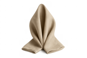 Beige folded cloth napkin for table setting