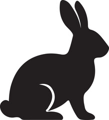 black silhouette of a rabbit