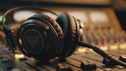 Best studio headphones for music production and audio mixing on professional sound mixer console