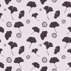 Ginkgo Leaf Pattern – Minimalist Vintage Floral Repeat