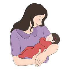 new mother holding baby