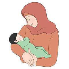 new mother holding baby