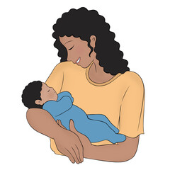 new mother holding baby