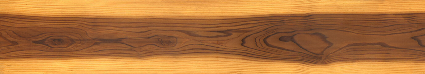 close-up of a brown wood texture with a visible grain pattern and several knots.natural wood plank or a surface, with a warm, reddish-brown hue.