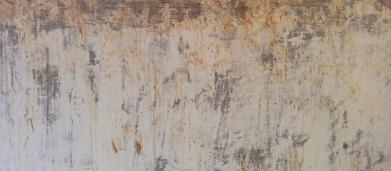 Grungy White Wall Surface With Brown Water Damage