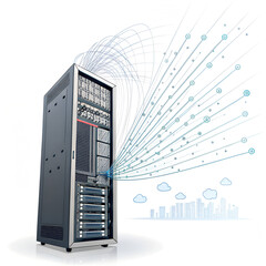 Powerful server streams data to modern digital city network