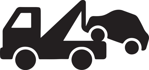 Tow Truck, Roadside Assistance, and Vehicle Towing Silhouette