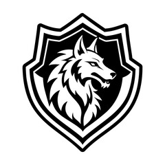 A glyph style icon showing a wolf mascot