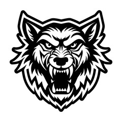 A filled style icon representing a canis face