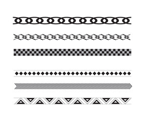 Geometric Decorative Border Patterns Set-geometric borders, seamless pattern, tribal design.