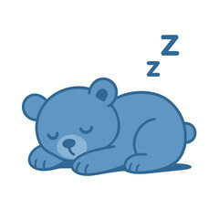 Naklejka premium A blue plush toy is dozing on a white background