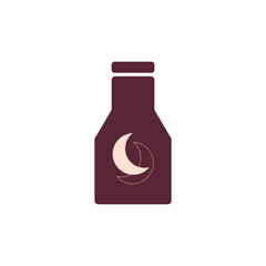 Elegant vector of an esoteric moon potion bottle representing celestial energy and spirituality, ideal for astrology and magic art.