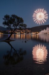 fireworks over the river