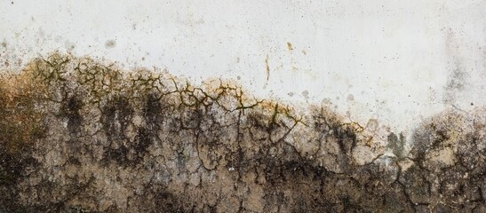 Severe Cracks and Dark Mould on White Wall Texture