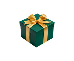 Elegant green gift box with gold ribbon perfect for celebrations and special occasions