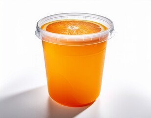 plastic container of sunny d orange flavored citrus punch isolated on a white background