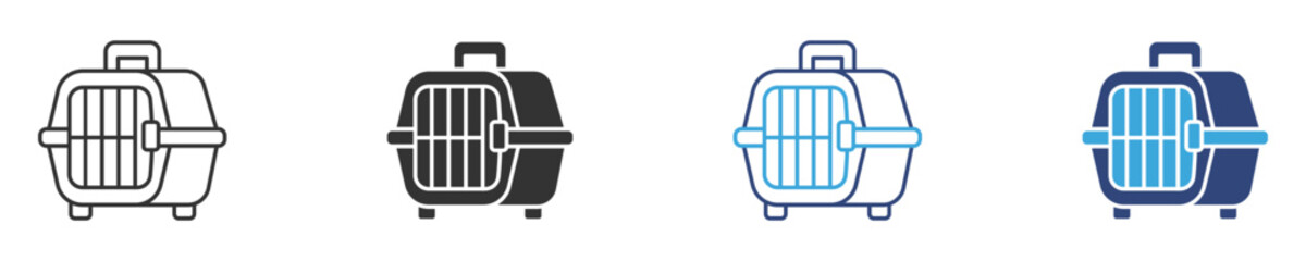 Pet carrier crate icon set, animal pet carrier box icon  , vector illustration .  