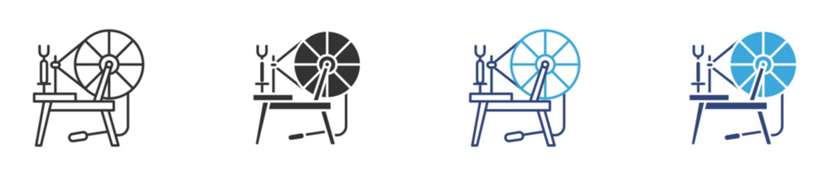 Spinning wheel outline icon set , vector illustration .  