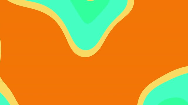 Abstract pattern of orange yellow and teal blobs, suitable for backgrounds, digital art projects, branding materials, and colorful designs.