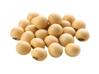 soybeans isolated on transparent white background full depth of field clipping path