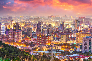 Obraz premium Taoyuan, Taiwan City Skyline at Twilight 522