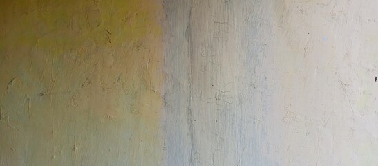 Vertical Color Divide on Aged Yellow Paint Wall