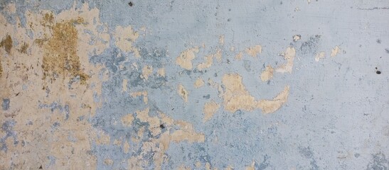 Weathered Blue Paint Peeling Off Old Wall Texture