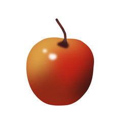 red apple 3d on background transparent